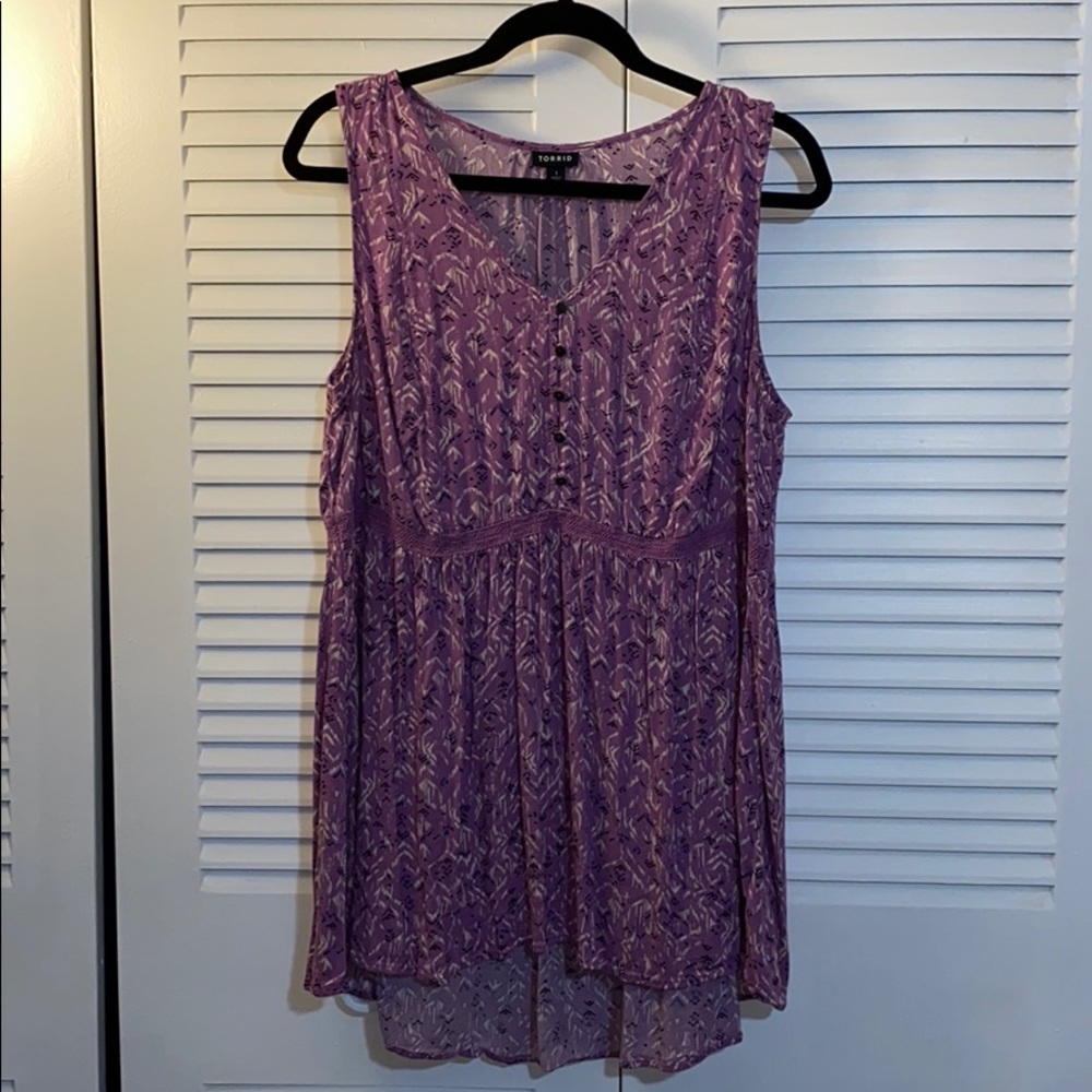 Torrid 1 Purple Sleeveless Blouse